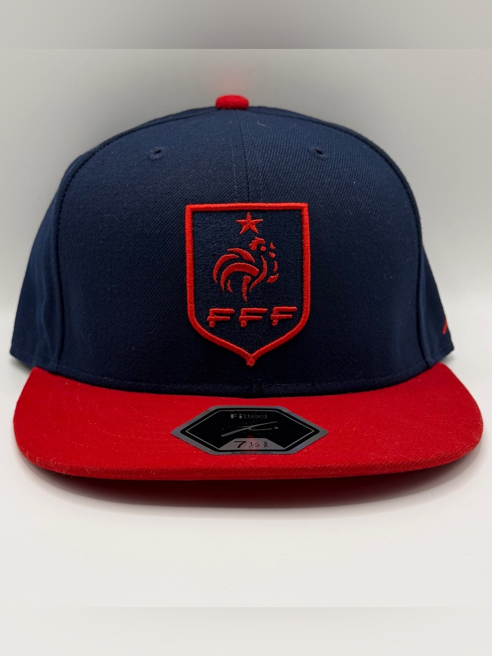 France National Team Fi Collection Fitted Hat 7 1/2 FFF Navy Red Rooster